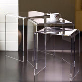 Clear Acrylic Nesting Tables – Modern Stackable Coffee & Side Tables, Set of 3
