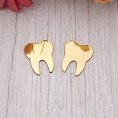 Gold Tooth Shape Acrylic Cutouts - Pack of 50 (2cm)
