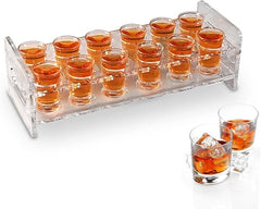 Acrylic Frame For Glass Serving Tray – 12-Hole Liquor Holder