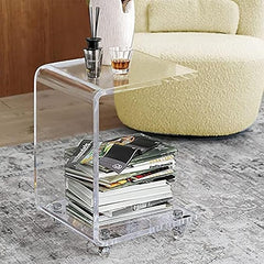 C-Shaped Acrylic End Table