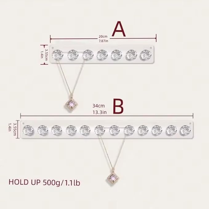 Wall Mounted Acrylic Necklace Holder