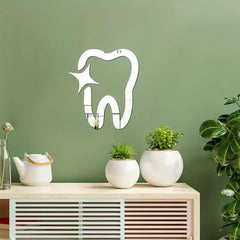 Tooth Shaped Decorative Mirror Wall Art (29x22cm)