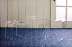 Clear Acrylic Nesting Tables – Modern Stackable Coffee & Side Tables, Set of 3